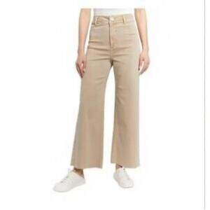 OAT NY Women's High Waisted Wide Leg in Tan Stretch Trouser Pants Size 8/29 NWT